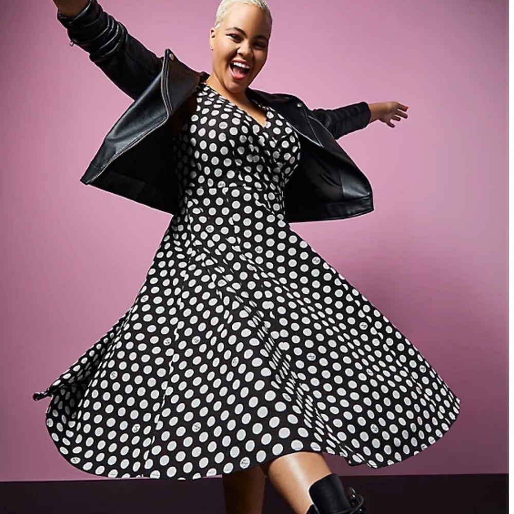 Betsey Johnson Torrid polka dot poplin dress 2x